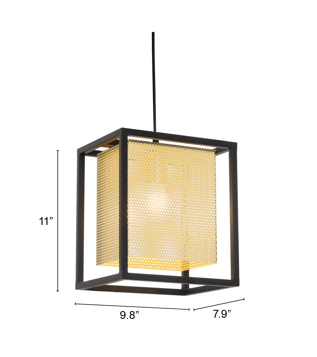 Yves Gold & Black Ceiling Lamp - Ornate Home