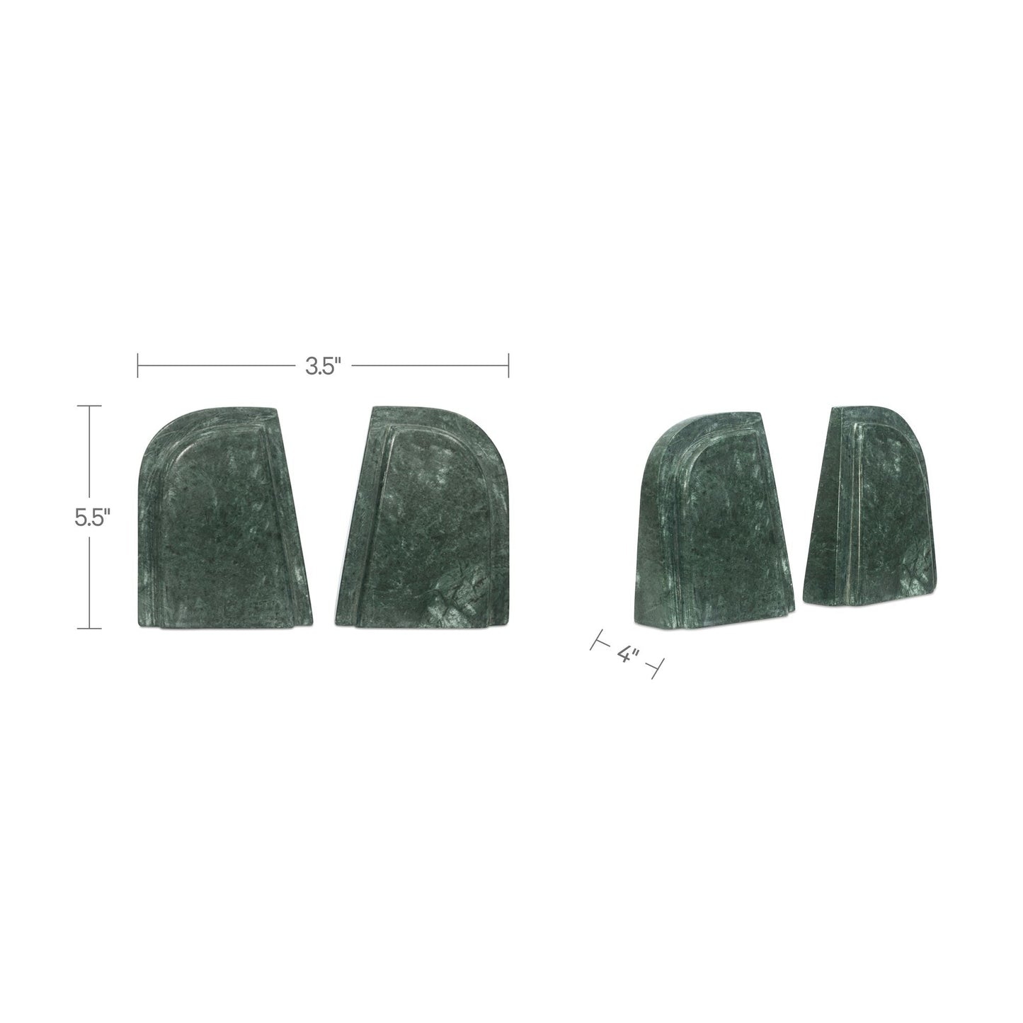 Zane Green Marble Bookends (Set of 2) - Ornate Home