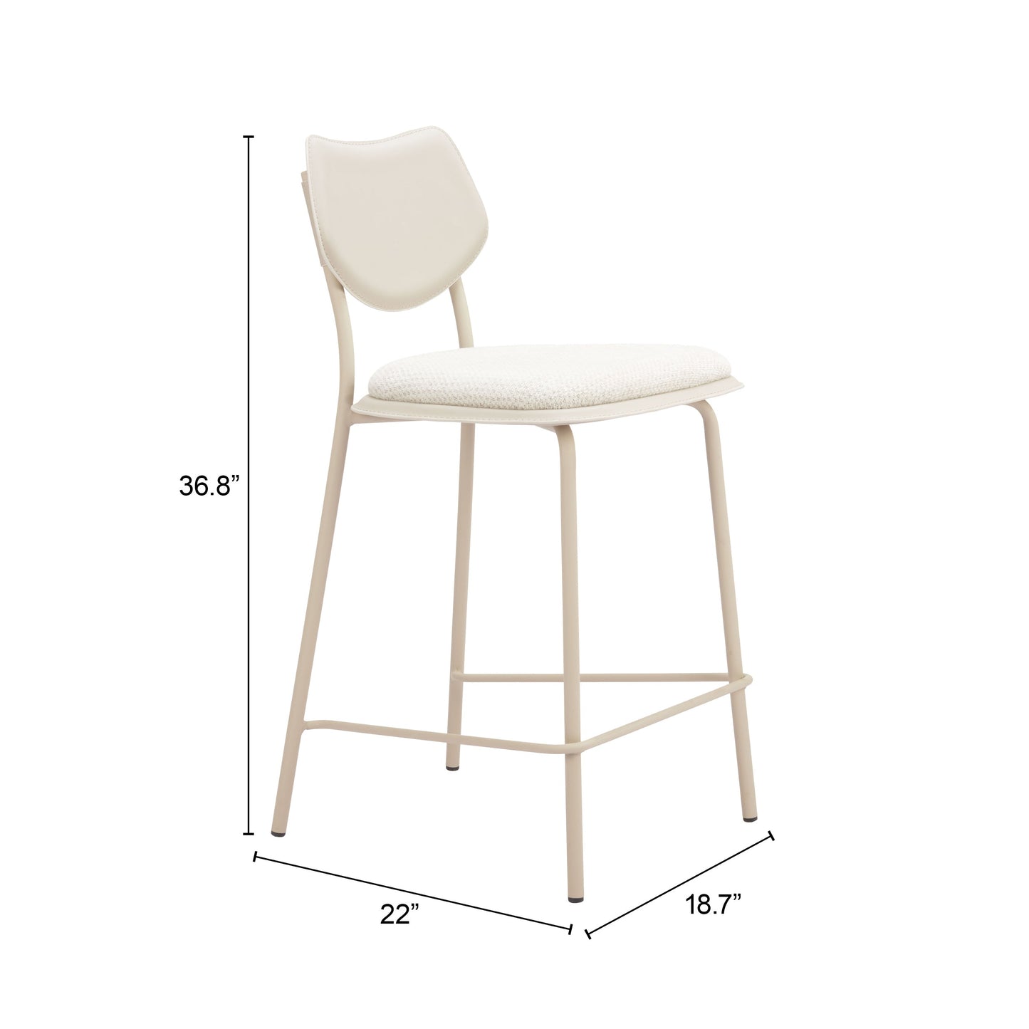 Zeal Light Gray & Beige Counter Stool (Set of 4) - Ornate Home