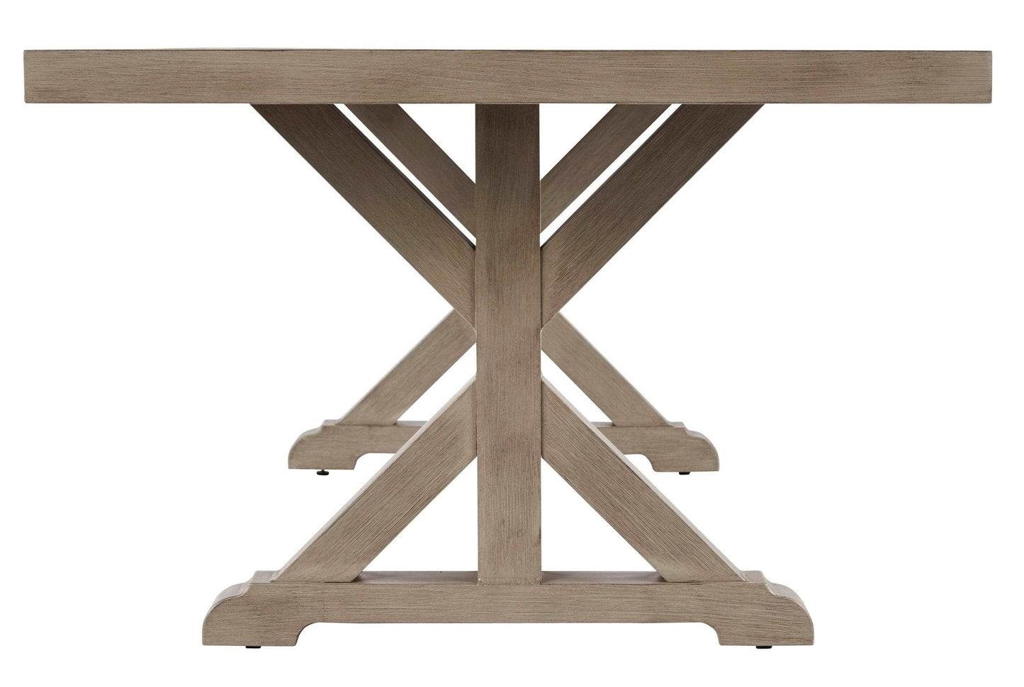 Beachcroft Beige Dining Table w/ Umbrella Option