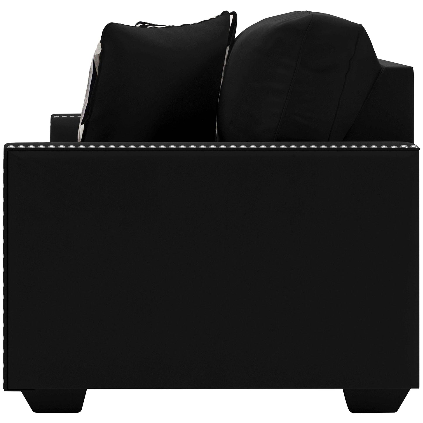 Gleston Onyx Black Velvet Stationary Loveseat