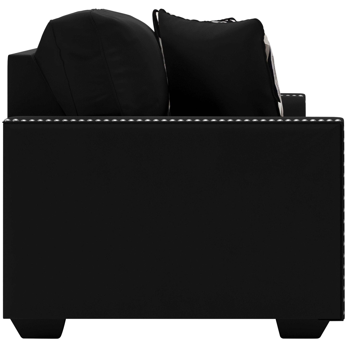 Gleston Onyx Black Velvet Stationary Loveseat