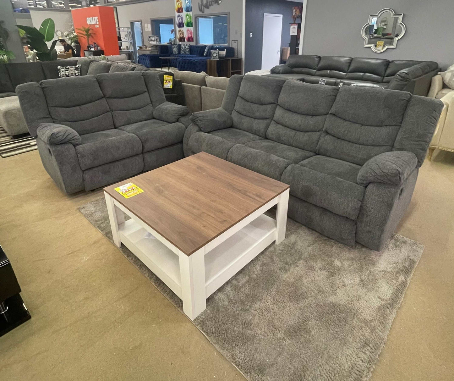 Tulen Gray Manual Reclining Sofa & Loveseat