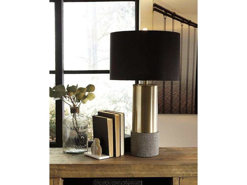 Jacek Gray/Brass Finish Table Lamp (Set of 2)