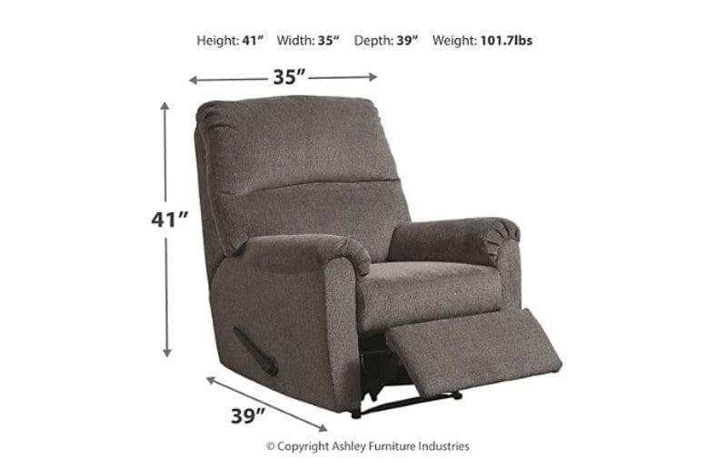 Nerviano Gray Manual Recliner