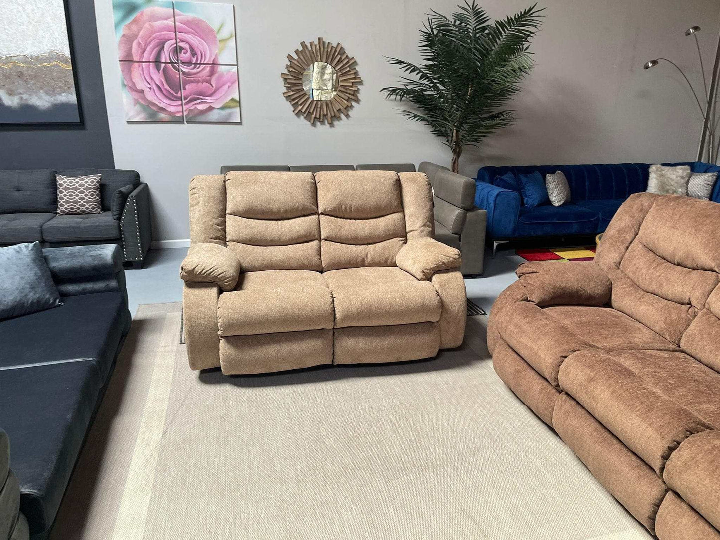 Tulen Gray Manual Reclining Loveseat