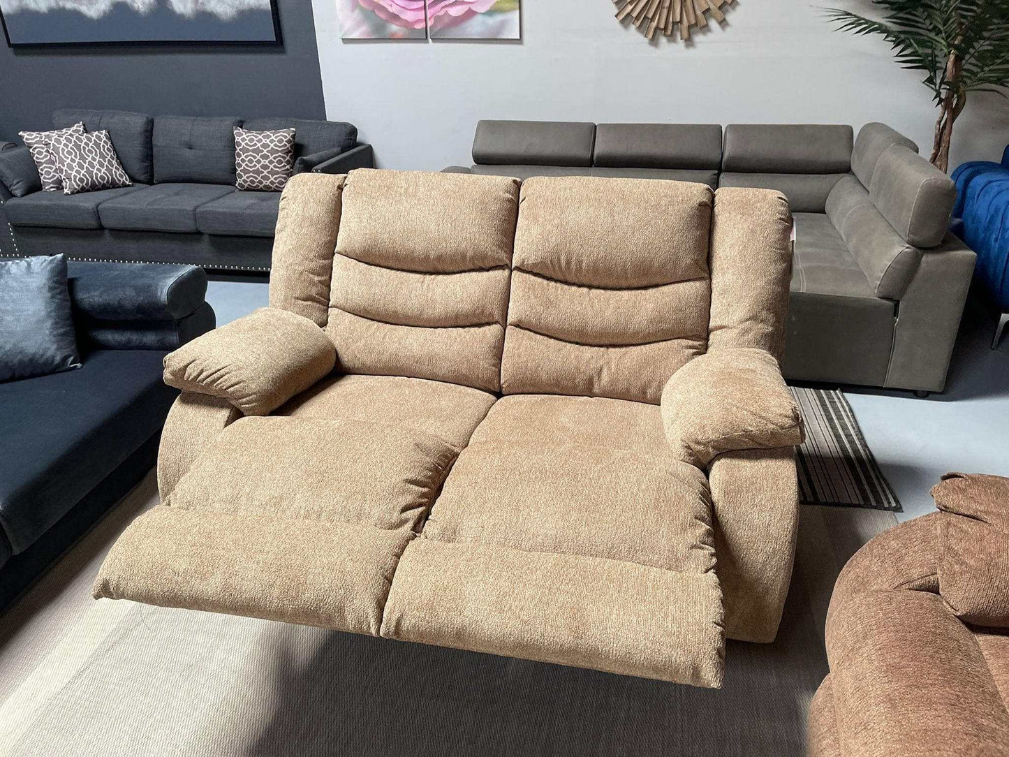 Tulen Gray Manual Reclining Loveseat