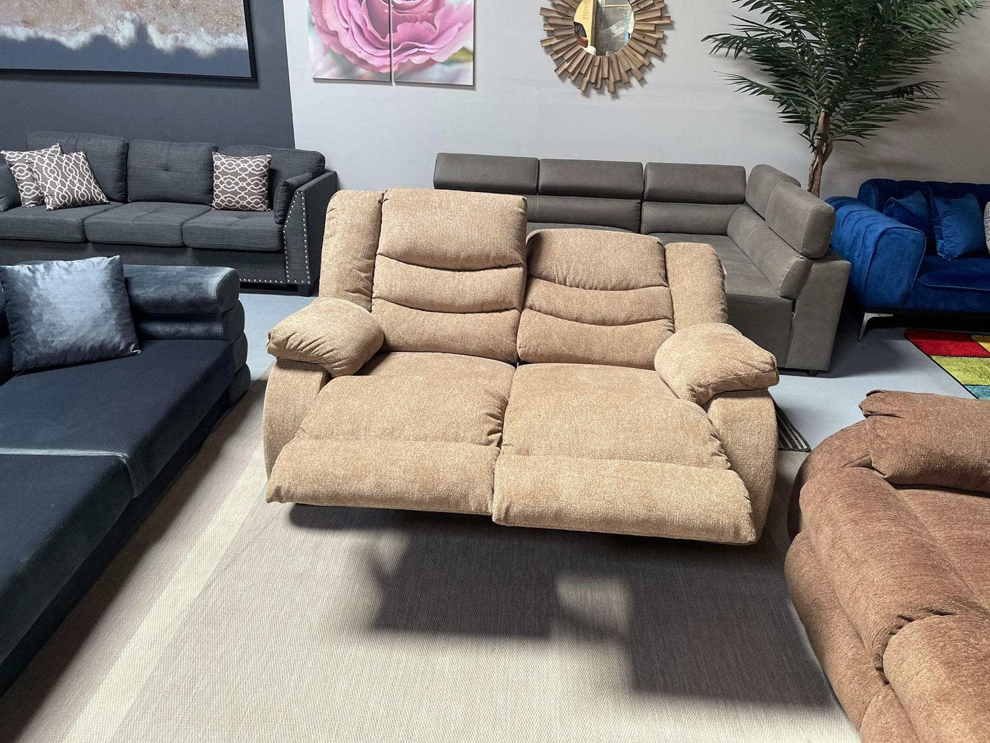 Tulen Gray Manual Reclining Loveseat