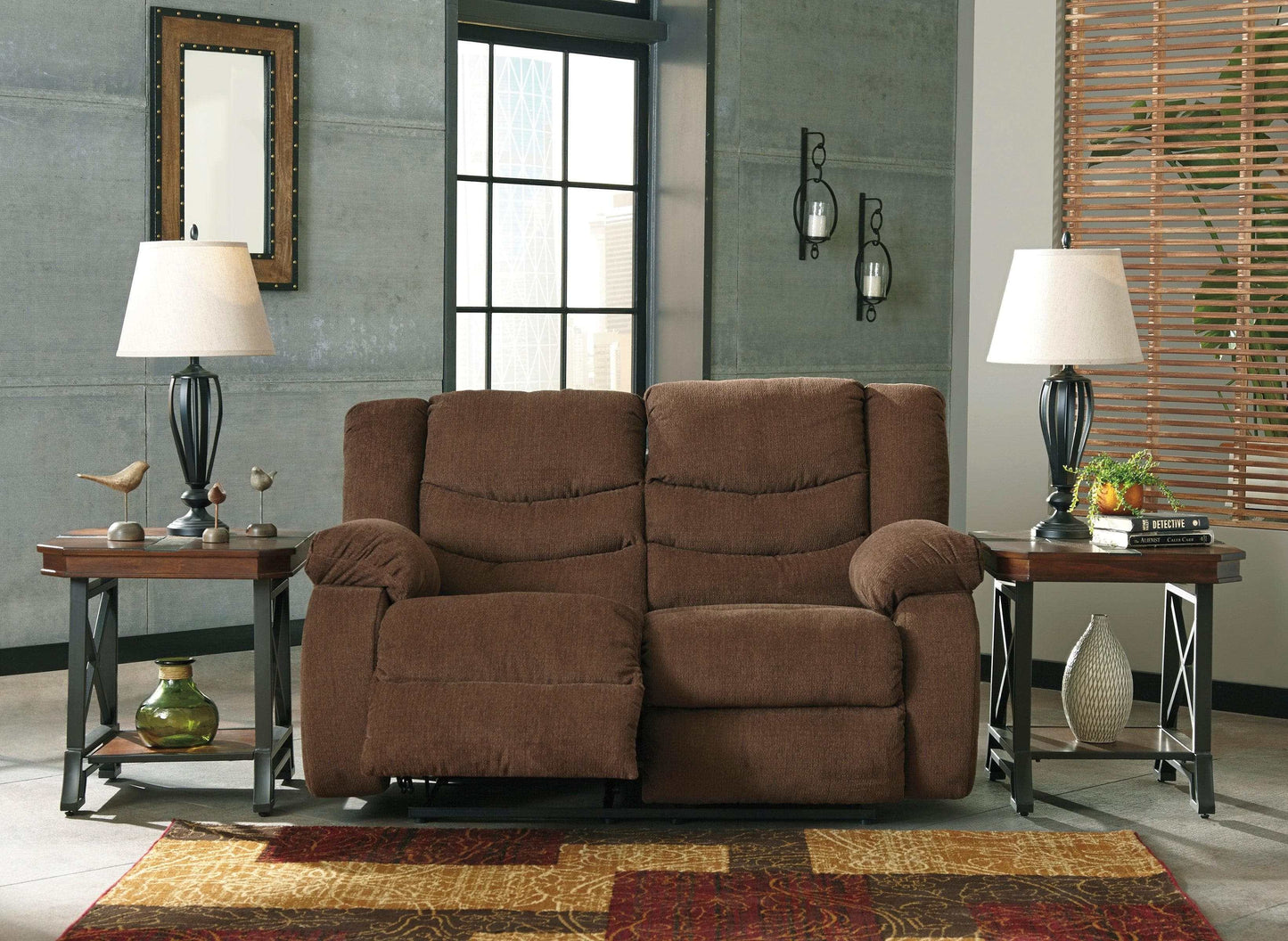 Tulen Gray Manual Reclining Loveseat