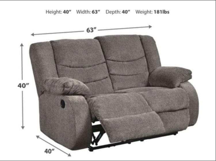 Tulen Gray Manual Reclining Loveseat