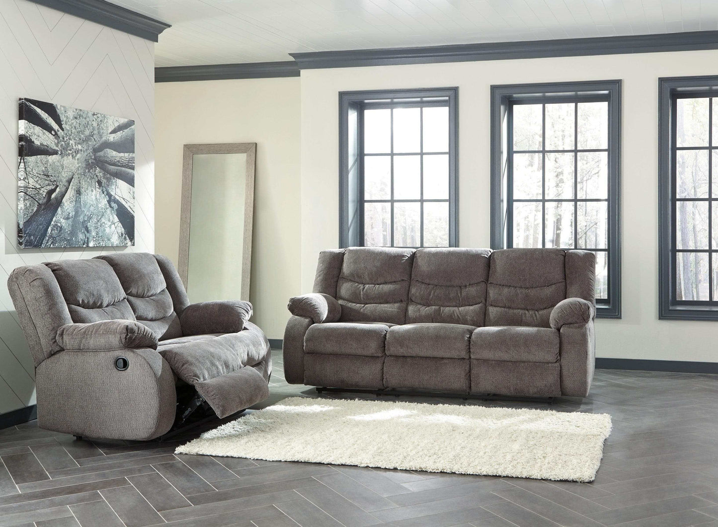 Tulen Gray Manual Reclining Loveseat