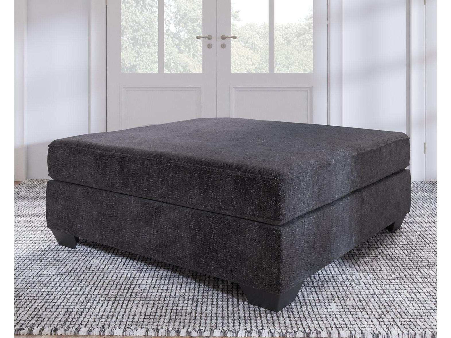 Lavernett Charcoal Oversized Accent Ottoman