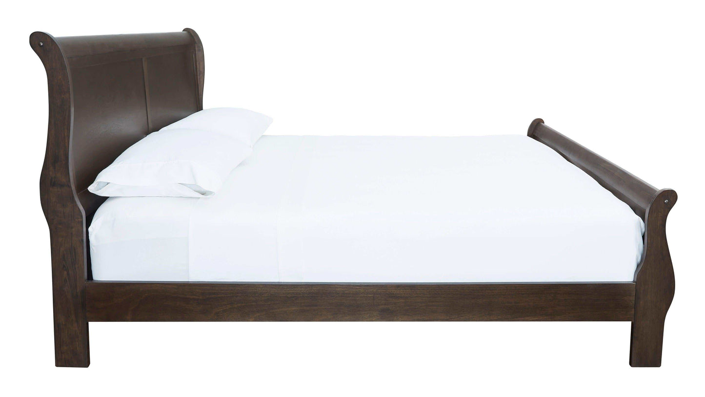 Leewarden Dark Brown Sleigh Bed