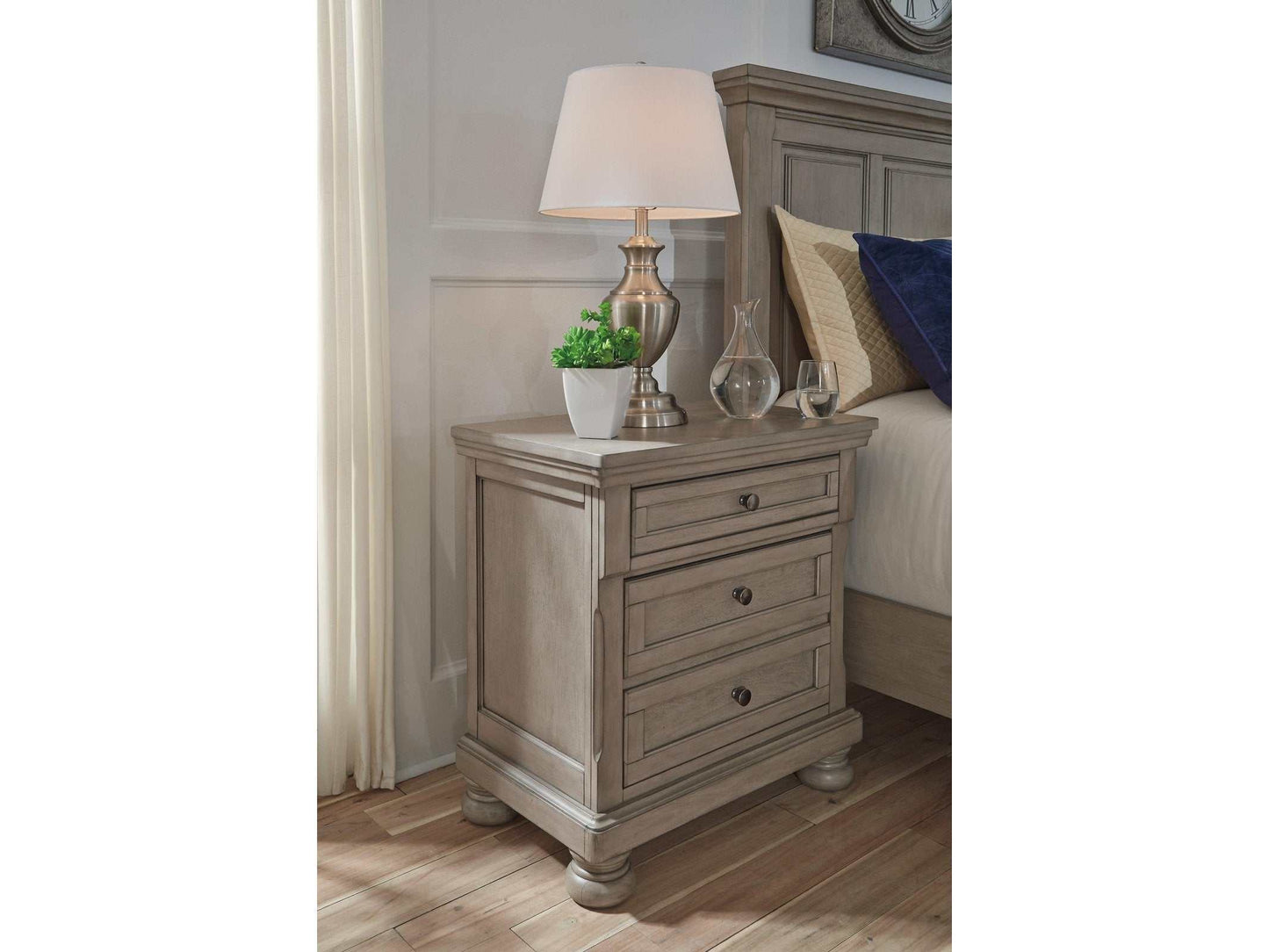 Lettner Light Gray Nightstand