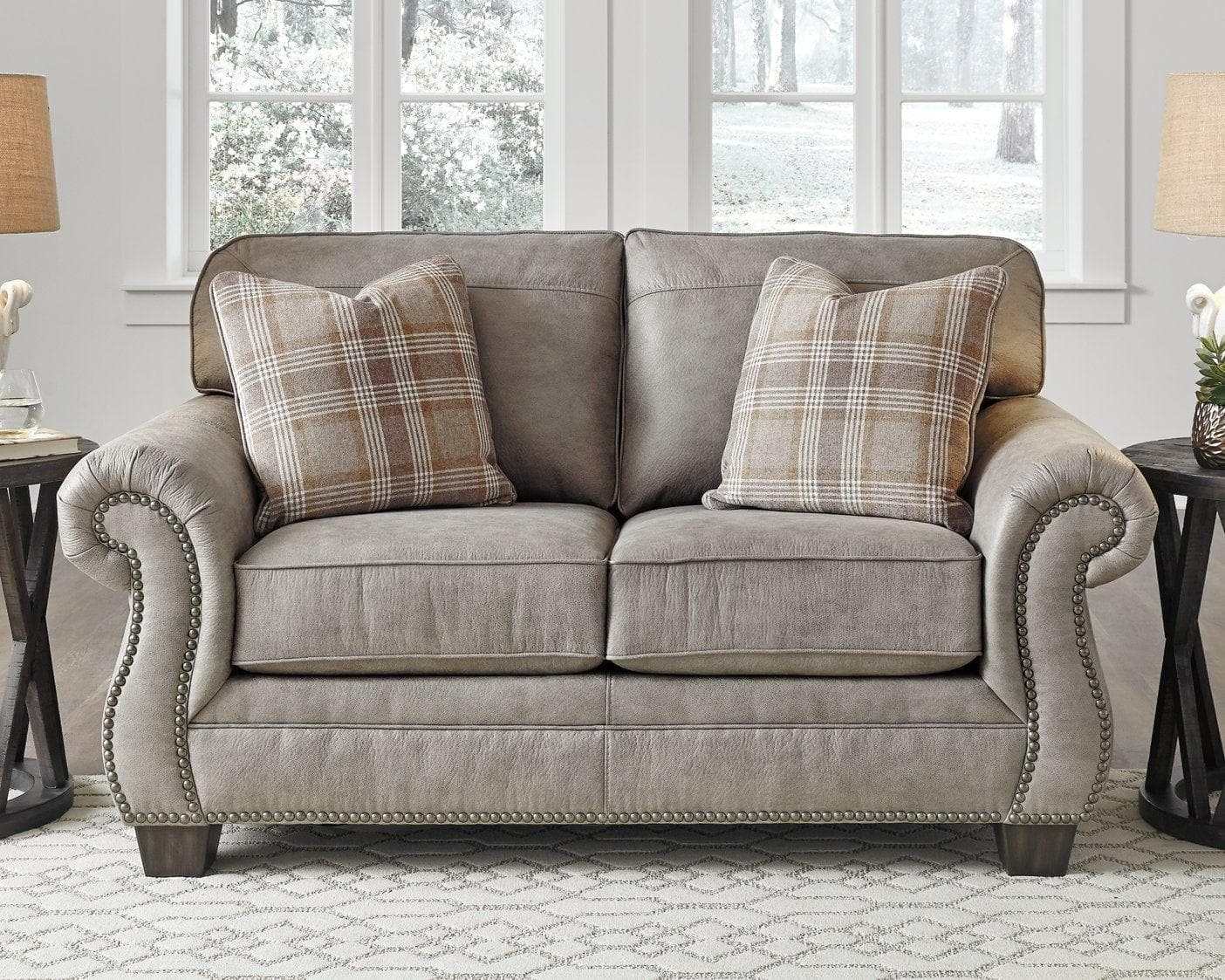 Olsberg Steel Faux Leather Loveseat