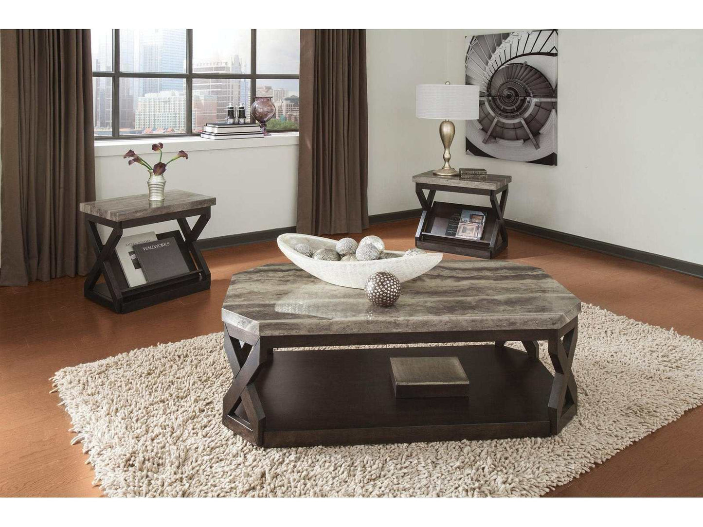 Radilyn Grayish Brown Occasional Table Set (3/CN)
