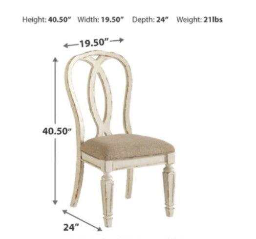 Realyn Chipped White Dining Room Set / 9pc