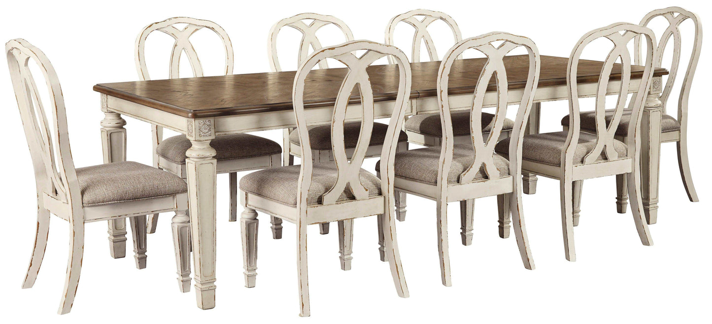 Realyn Chipped White Dining Room Set / 9pc