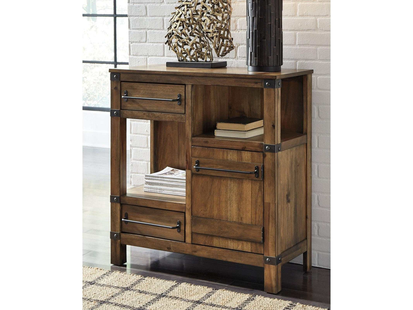 Roybeck Light Brown/Bronze Accent Cabinet