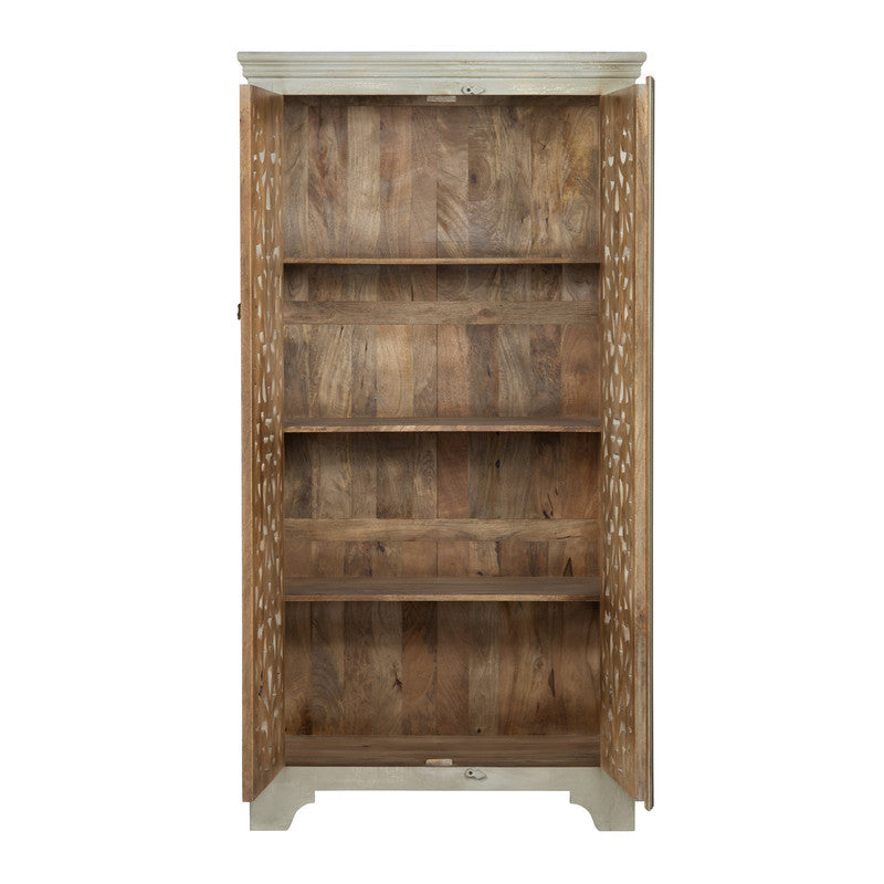 Žøshana Cream/Brown Tall Cabinet - Ornate Home