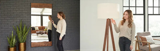 Lamp and Floor Mirror