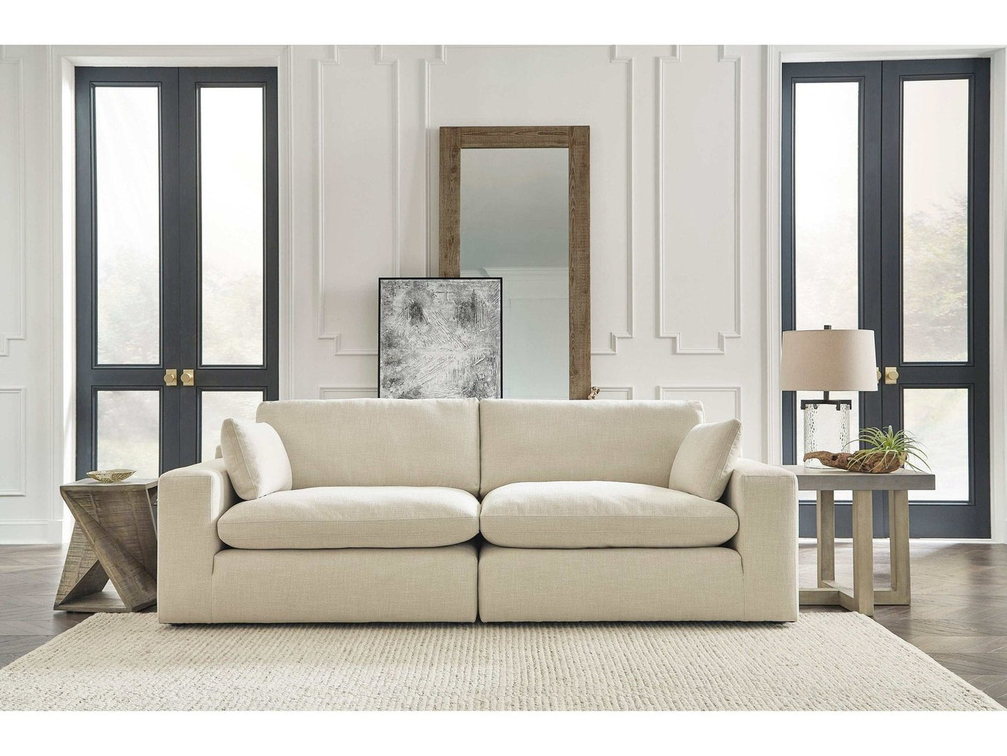 Elyza Linen 2pc Sectional Loveseat