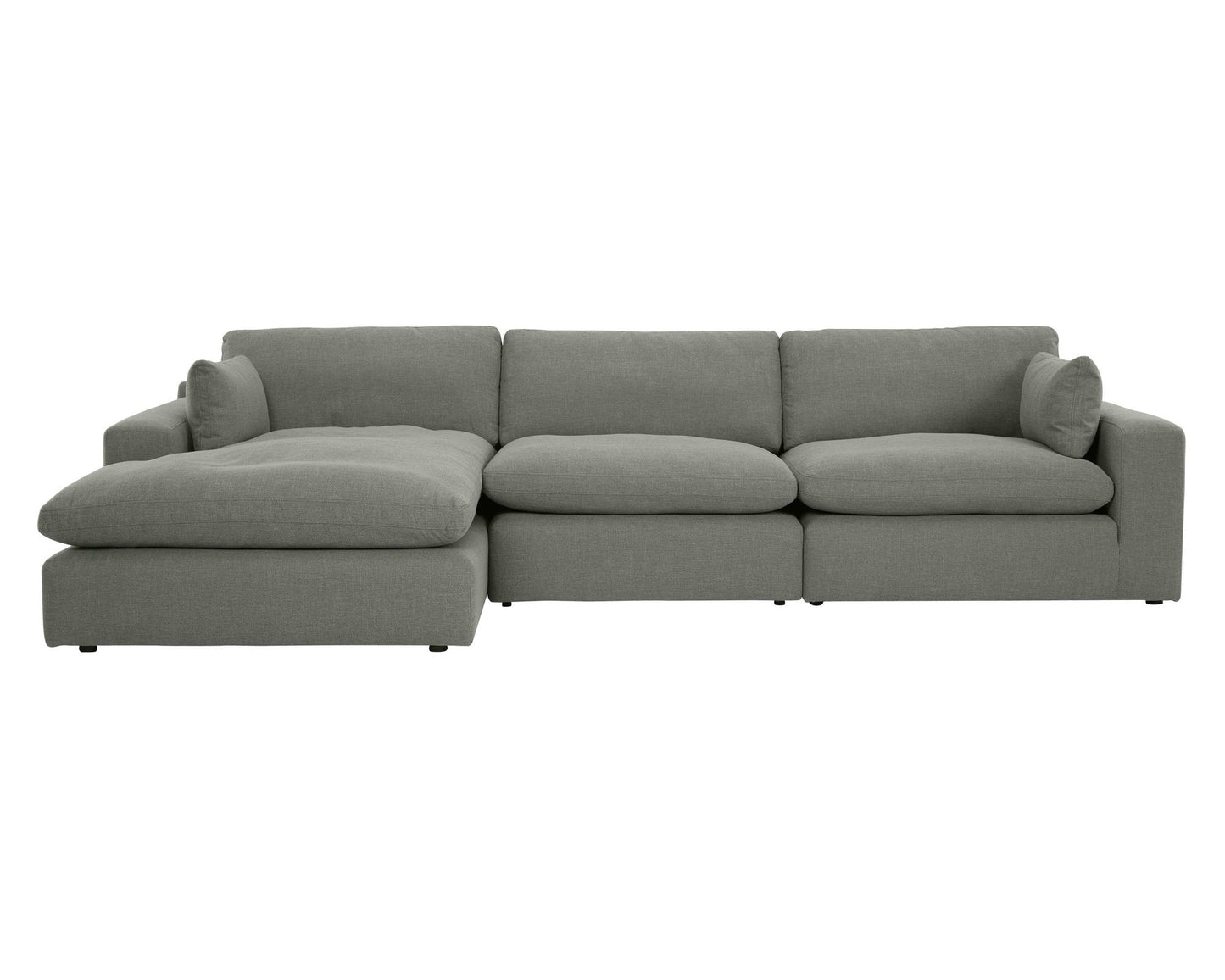 Elyza Smoke 3pc Sectional Sofa w/ LAF Corner Chaise