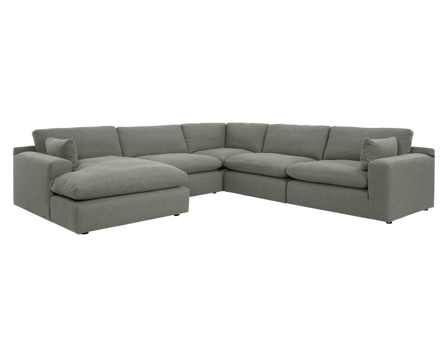 Elyza Smoke 5pc Sectional Sofa w/ LAF Corner Chaise