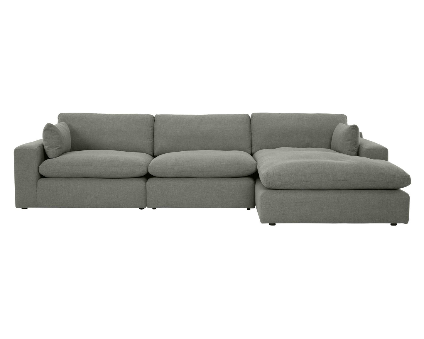 Elyza Smoke 3pc Sectional Sofa w/ RAF Corner Chaise