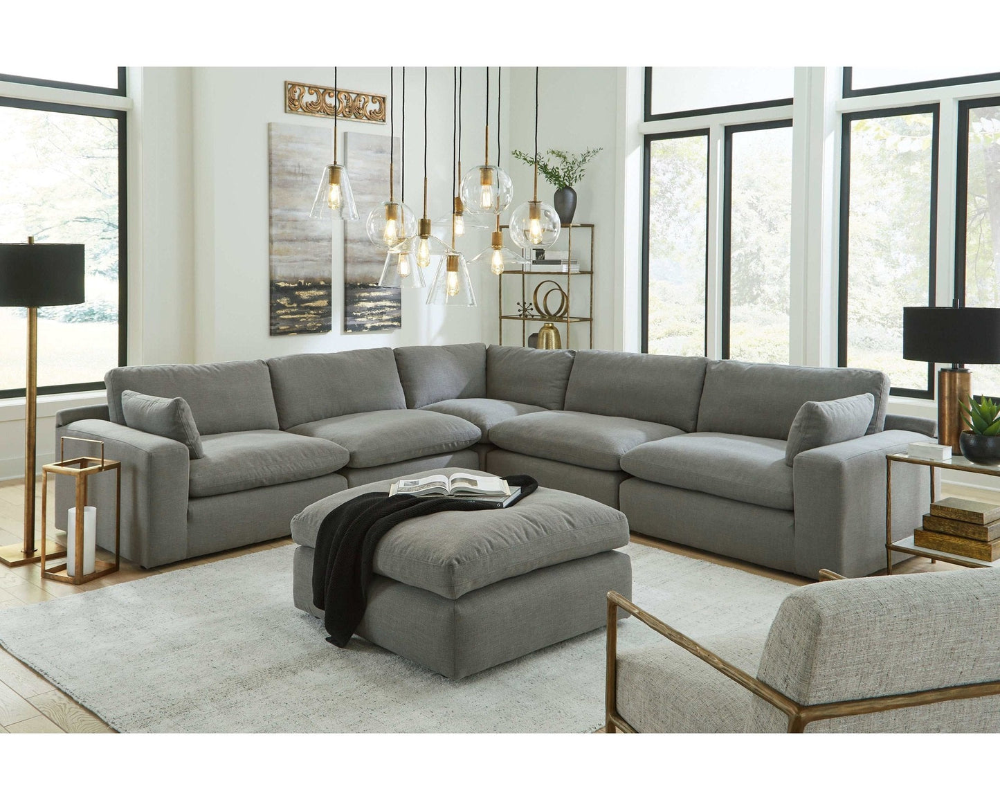 Elyza Smoke 5pc Sectional Sofa