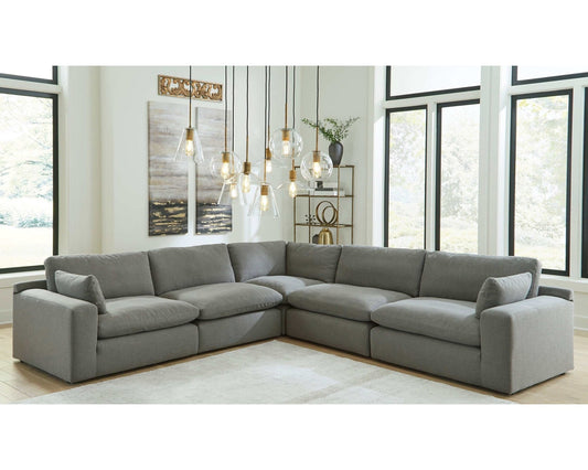 Elyza Smoke 5pc Sectional Sofa