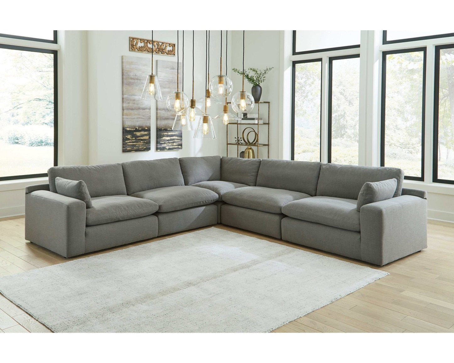 Elyza Smoke 5pc Sectional Sofa