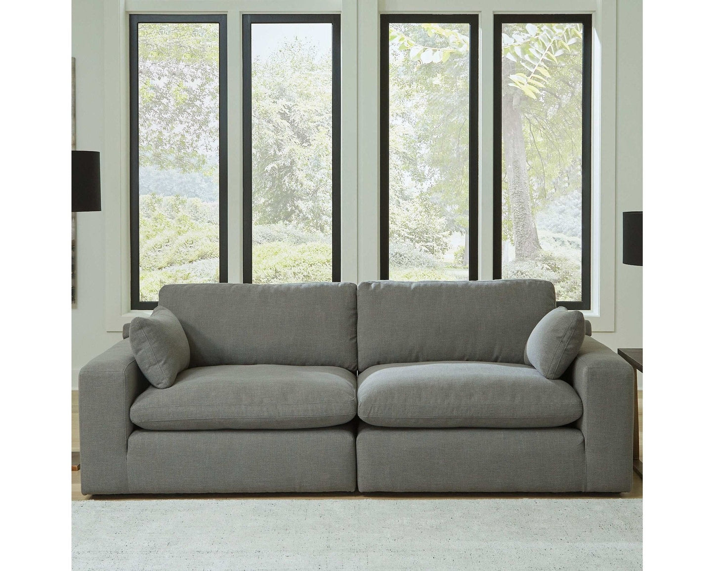 Elyza Smoke 2pc Sectional Loveseat