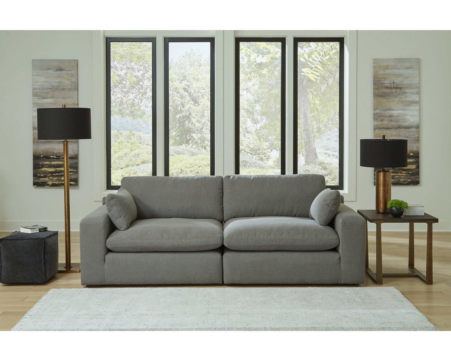 Elyza Smoke 2pc Sectional Loveseat