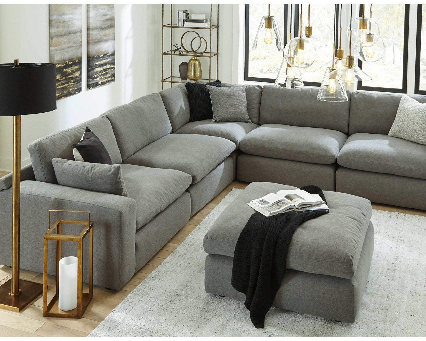 Elyza Smoke 5pc Sectional Sofa