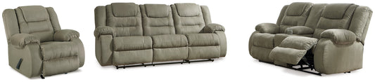 McCade Cobblestone Reclining Sofa, Loveseat and Recliner