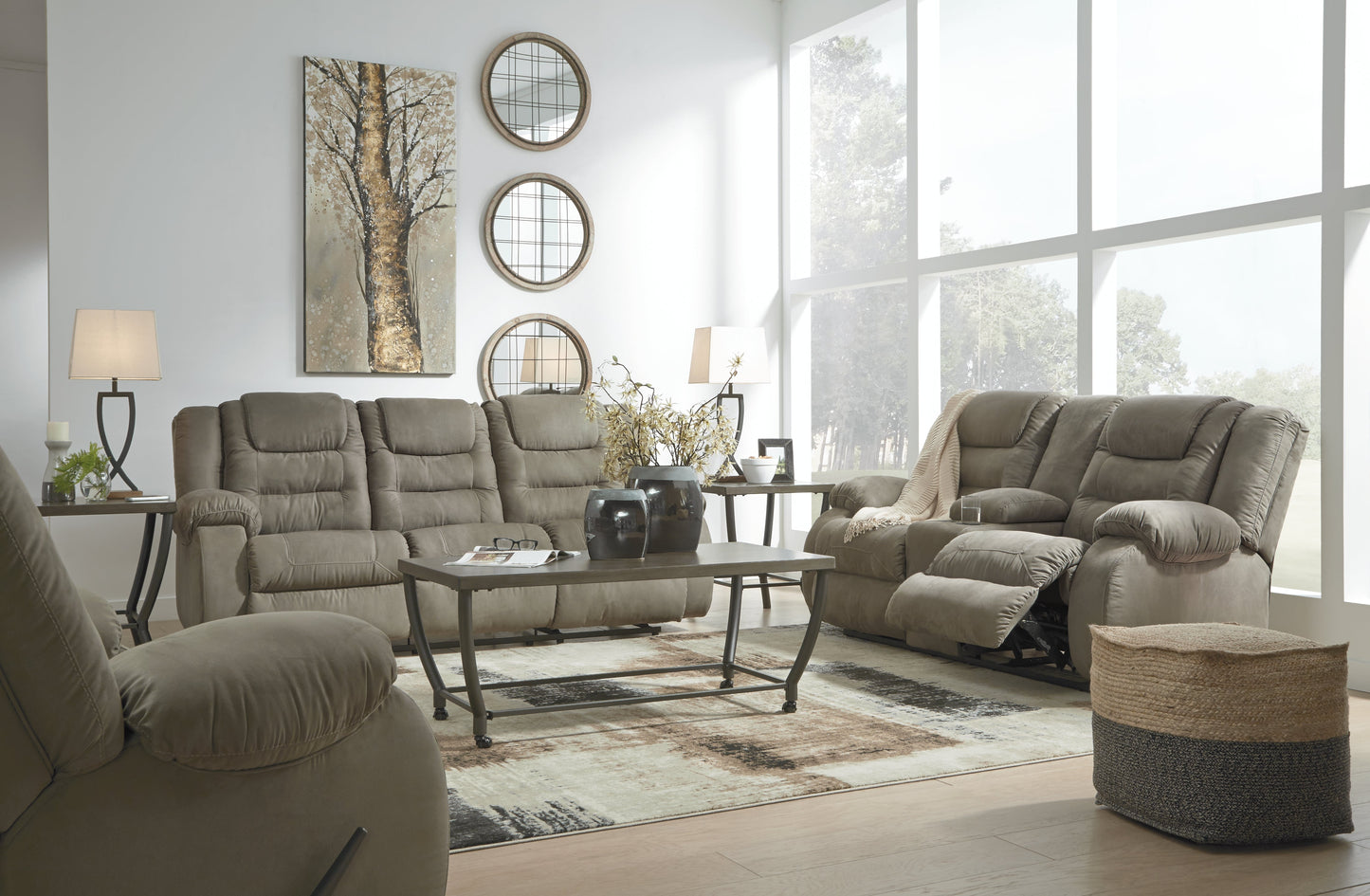 McCade Cobblestone Reclining Sofa, Loveseat and Recliner