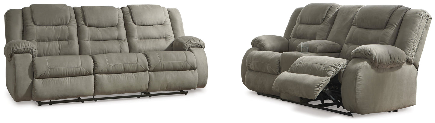 McCade Cobblestone Reclining Sofa and Loveseat