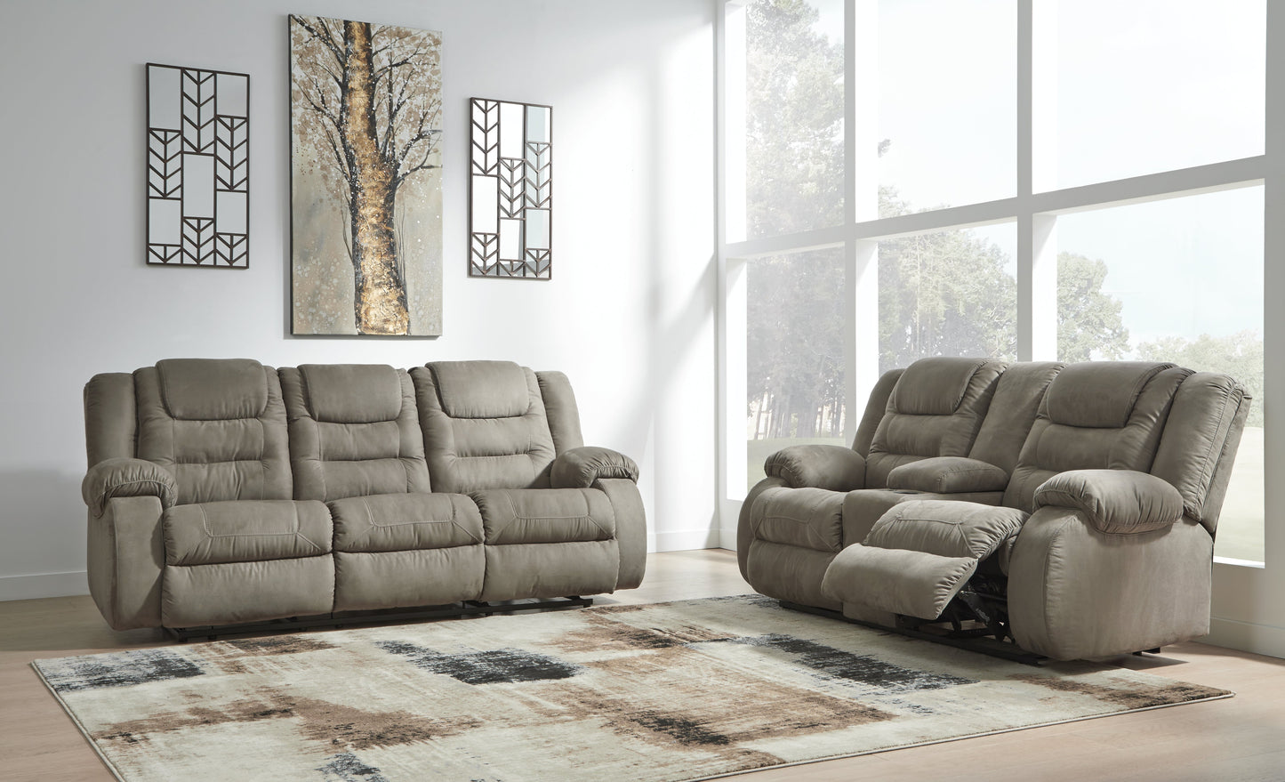 McCade Cobblestone Reclining Sofa and Loveseat