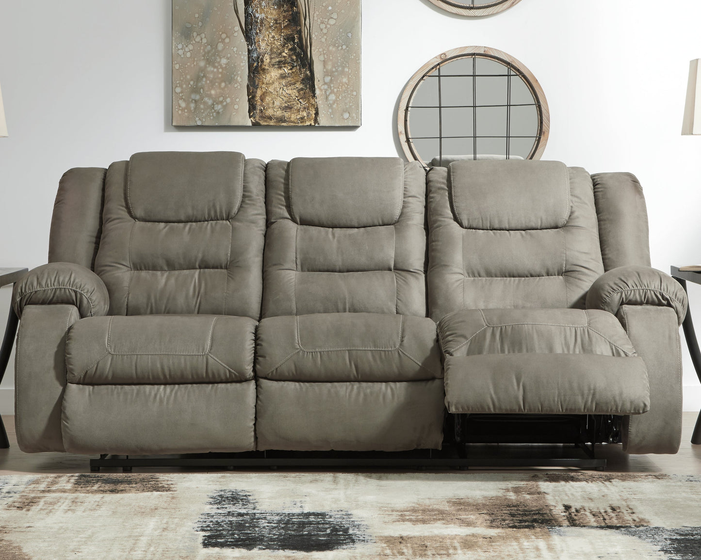 McCade Cobblestone Reclining Sofa and Loveseat