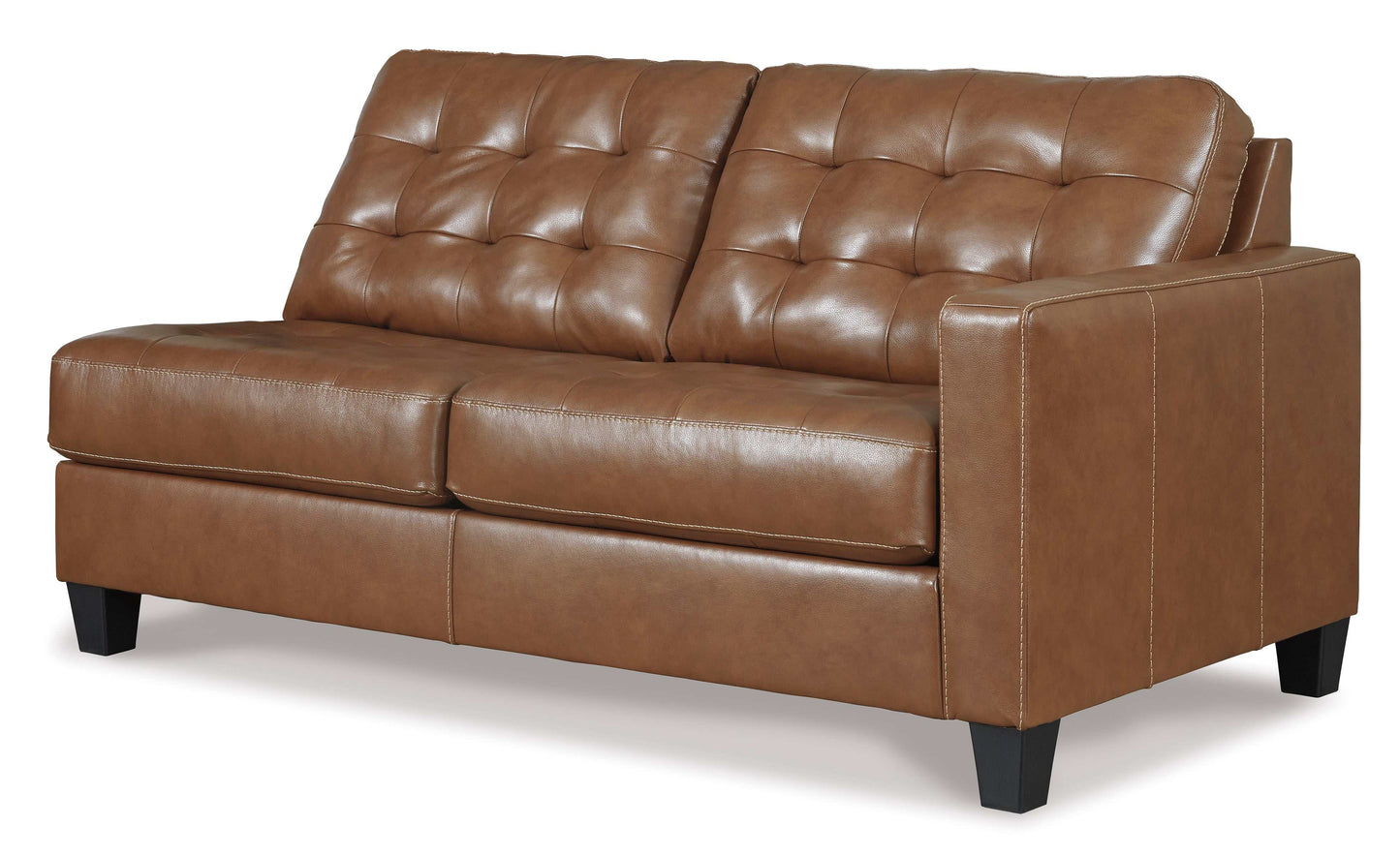 Baskove Auburn Leather Match 3pc Symmetrical Sectional