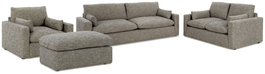 Dramatic Granite Sofa, Loveseat, Oversized Chair and Ottoman