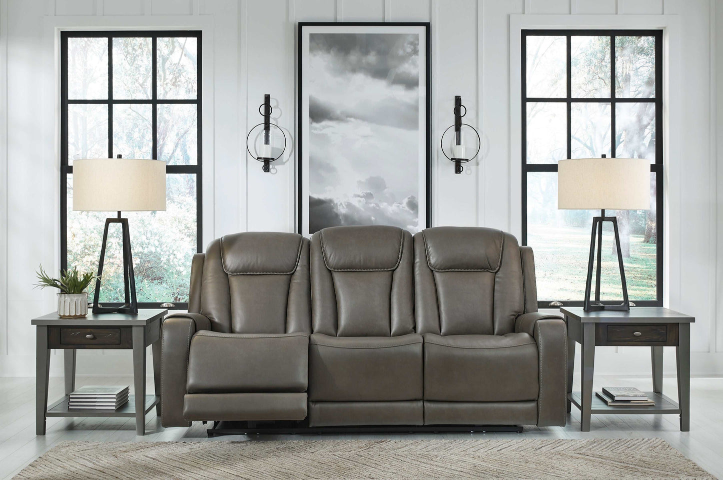 Card Player Smoke Power Reclining Sofa