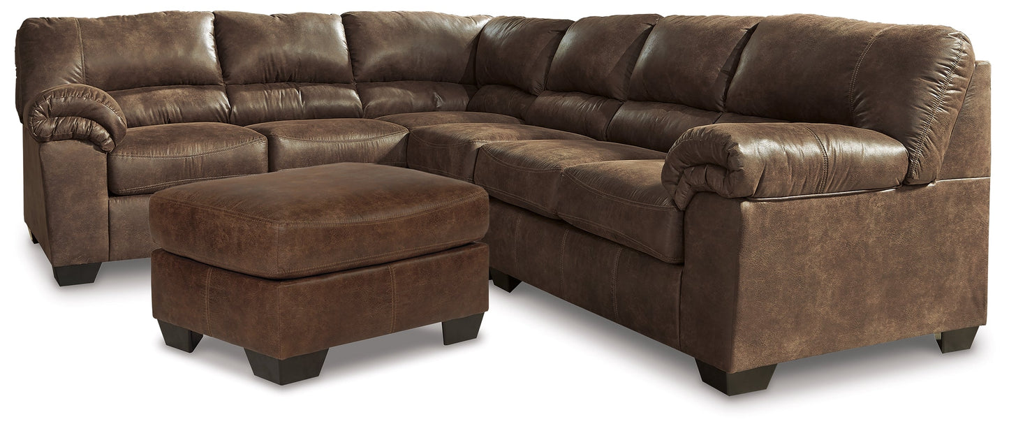 Bladen Brown 3-Piece Sectional with Ottoman