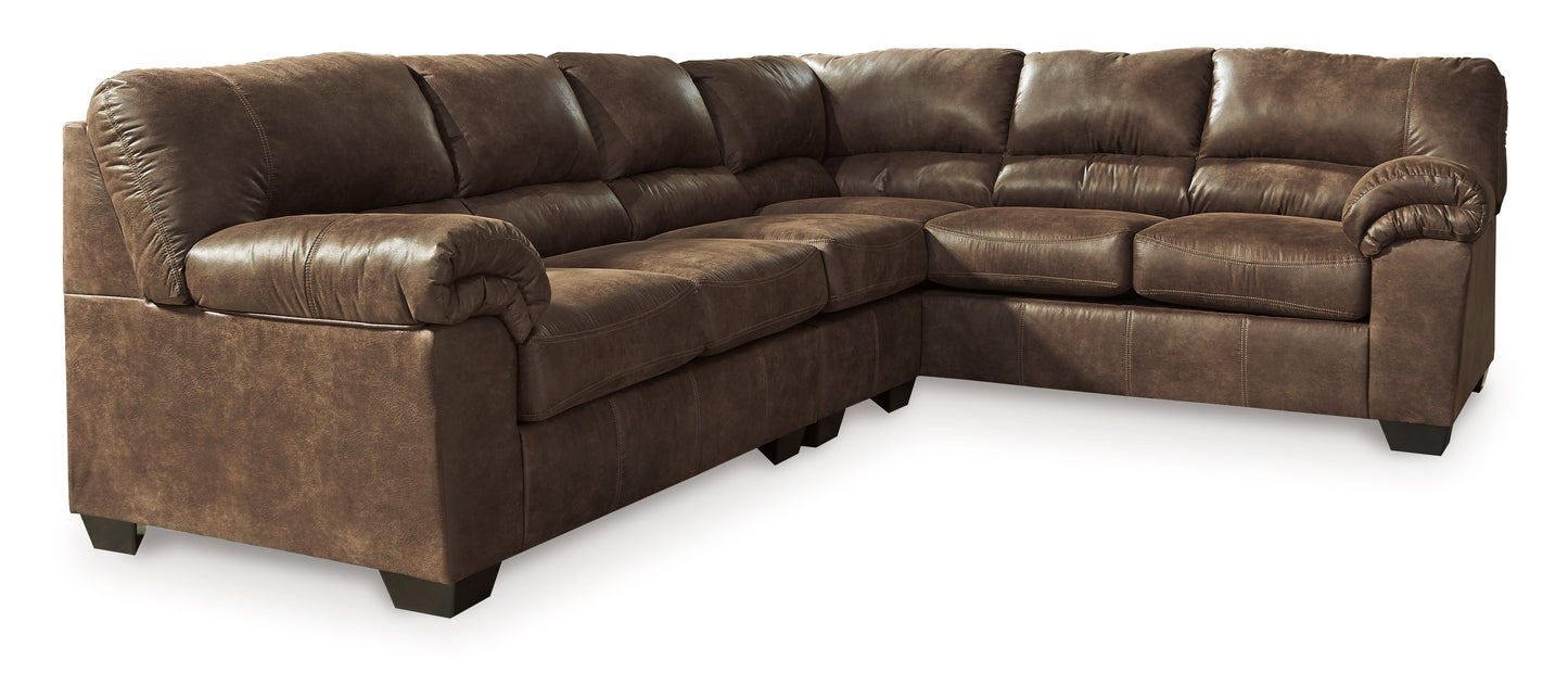 Bladen Brown 3-Piece Sectional with Ottoman