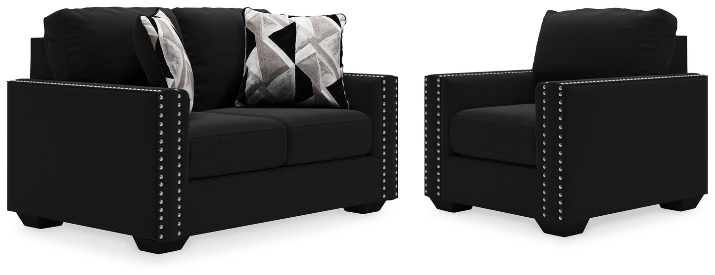 Gleston Black Loveseat and Chair