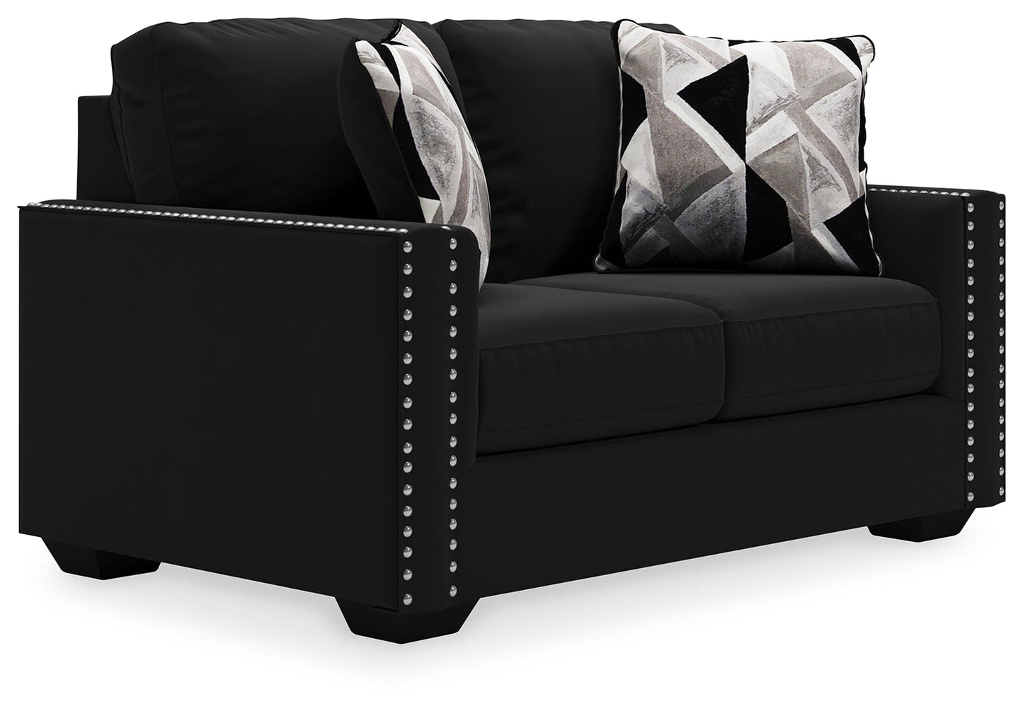 Gleston Black Loveseat, Chair and Ottoman