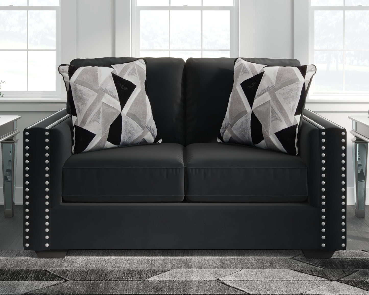 Gleston Black Sofa and Loveseat with Ottoman