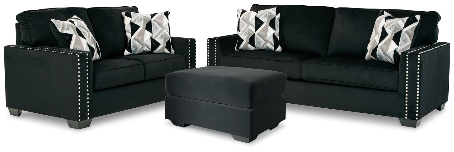 Gleston Black Sofa and Loveseat with Ottoman