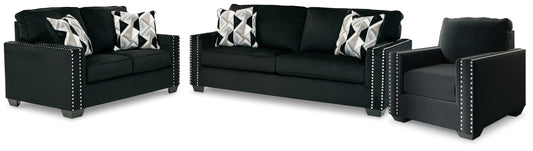 Gleston Black Sofa and Loveseat with Chair